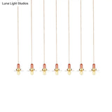 Industrial Gold Finish Tandem Pendant Light With Multiple Bulbs - Perfect For High Ceiling Areas