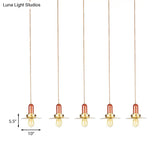 Industrial Gold Finish Tandem Pendant Light With Multiple Bulbs - Perfect For High Ceiling Areas