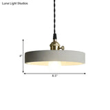 Industrial Gray Cement And Metal Pendant Lighting Fixture - 1 Light Cone/Round Design Ideal For