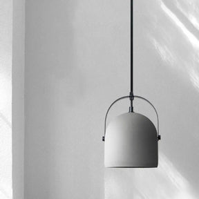 Industrial Gray Dome Pendant Light - Head Cement Ceiling Suspension For Dining Room Grey