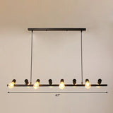Industrial Iron Ceiling Light: Black Naked Bulb Pendant Spotlight For Dining Room Island 8 /