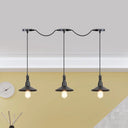Industrial Iron Multi Head Pendant Light In Black Finishing 3 / Lighting