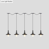 Industrial Iron Multi Head Pendant Light In Black Finishing Lighting