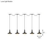 Industrial Iron Multi Head Pendant Light In Black Finishing Lighting