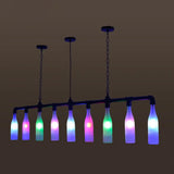 Industrial Iron Pipe Wine Bottle Pendant Light - Multi-Color Island Lamps 9 /