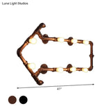Industrial Iron Wall Sconce With Black/Copper Arrow Design & 8 Lights Living Room Book Rack Light