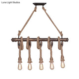 Industrial Metal Beige Chandelier Lighting Fixture For Linear Restaurant Island