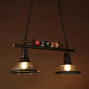 Industrial Metal Billiards Island Light For Restaurants With Bowl Shade 2 / Cognac