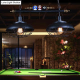 Industrial Metal Billiards Island Light For Restaurants With Bowl Shade