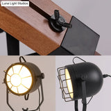 Industrial Metal Black Table Lamp With Cage - Dome Living Room Desk Light Fixture