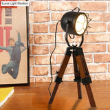 Industrial Metal Black Table Lamp With Cage - Dome Living Room Desk Light Fixture