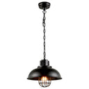 Industrial Metal Cage Shaded Black Pendant Light - Commercial Ceiling Lighting