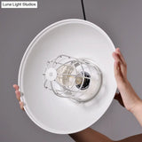 Industrial Metal Cage Shaded Black Pendant Light - Commercial Ceiling Lighting