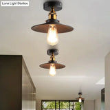 Industrial Metal Cone Ceiling Mount Light Fixture - Modern Black Finish For Restaurants And