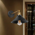 Industrial Metal Conical Wall Sconce Light - Black Finish 1 Bulb Mount Ideal For Restaurants