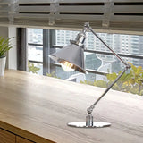 Industrial Metal Desk Light With Adjustable Arm And Chrome Finish For Study Rooms / C 8+8