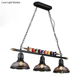 Industrial Metal Island Pendant Light Fixture With Shaded Design And Billiard Decoration