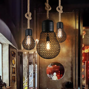 Industrial Metal Mesh Pendant Light - 6’/11’ Wide Loft Style 1 Head Black / 6’