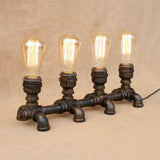 Industrial Metal Open Bulb Standing Table Light - Bronze Finish 2/3 Lights Coffee Shop Lighting With