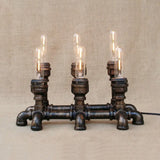Industrial Metal Open Bulb Standing Table Light - Bronze Finish 2/3 Lights Coffee Shop Lighting With