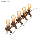 Industrial Metal Open Bulb Standing Table Light - Bronze Finish 2/3 Lights Coffee Shop Lighting With