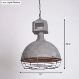 Industrial Metal Pendant Ceiling Lamp: Single-Shade Suspension Lighting For Bistro