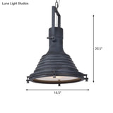 Industrial Metal Pendant Ceiling Lamp: Single-Shade Suspension Lighting For Bistro