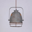 Industrial Metal Pendant Ceiling Lamp: Single-Shade Suspension Lighting For Bistro Red-Gray