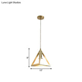 Industrial Metal Pendant Lighting With Gold Finish And Wire Frame For Dining Room Or Ambient
