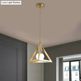 Industrial Metal Pendant Lighting With Gold Finish And Wire Frame For Dining Room - 1 Head