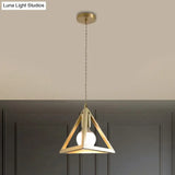 Industrial Metal Pendant Lighting With Gold Finish And Wire Frame For Dining Room Or Ambient