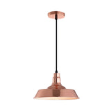 Industrial Metal Pendant With 1 Head - Barn Shaped Living Room Ceiling Fixture In Copper/Gold Hang