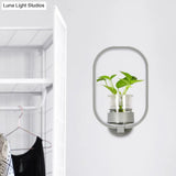 Industrial Metal Sconce Wall Lighting - Led Oval Light Fixture In Black/Grey/White