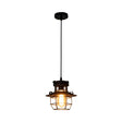 Industrial Retro Black Metal Pendant Light With Wire Cage - Perfect For Restaurants