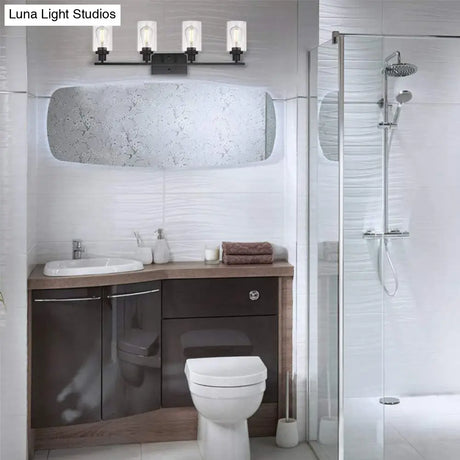 Industrial Retro Glass Vanity Wall Light Fixtures - Cylindrical Design