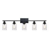 Industrial Retro Glass Vanity Wall Light Fixtures - Cylindrical Design 5 / Black