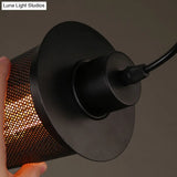 Industrial Retro Style Hanging Light - Black Iron Cage Pendant Fixture With Single Bulb