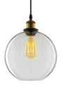 Industrial Round Pendant Light - 1 Clear Glass Hanging Lamp In Brass (8’/10’/12’ Wide) / 8’