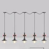 Industrial Saucer Iron Tandem Pendant Lamp In Black - 3/5/7-Bulb Restaurant Lighting Solution 5 /