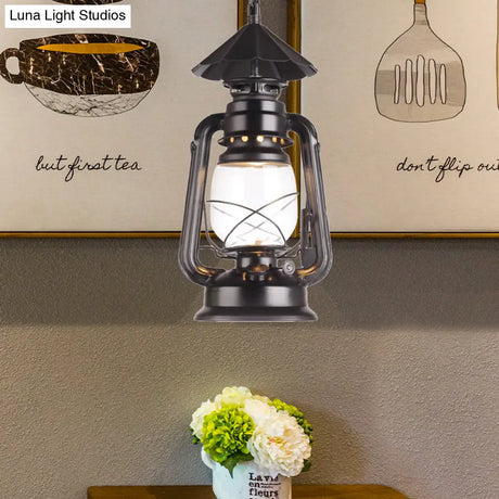 Industrial Single Light Pendant With Clear Glass And Vintage Finish For Indoor Use