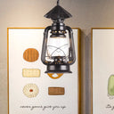 Industrial Single Light Pendant With Clear Glass And Vintage Finish For Indoor Use Black