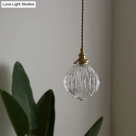 Industrial Single Pendant Light With Clear Glass Globe For Restaurant Ceiling
