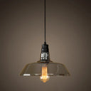 Industrial Smoke Grey Glass Pendant Light - Barn Shaped Diner Suspension Lighting With 1 Bulb Gray