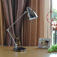 Industrial Style Adjustable Arm Reading Light - Nickel/Chrome Metal Ideal For Study Rooms And Desks