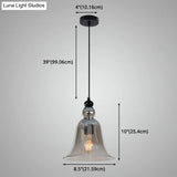 Industrial Style Bell Pendant Light Fixture - Ideal For Restaurants Glass Hanging