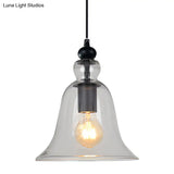 Industrial Style Bell Pendant Light Fixture - Ideal For Restaurants Glass Hanging