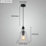 Industrial Style Bell Pendant Light Fixture - Ideal For Restaurants Glass Hanging