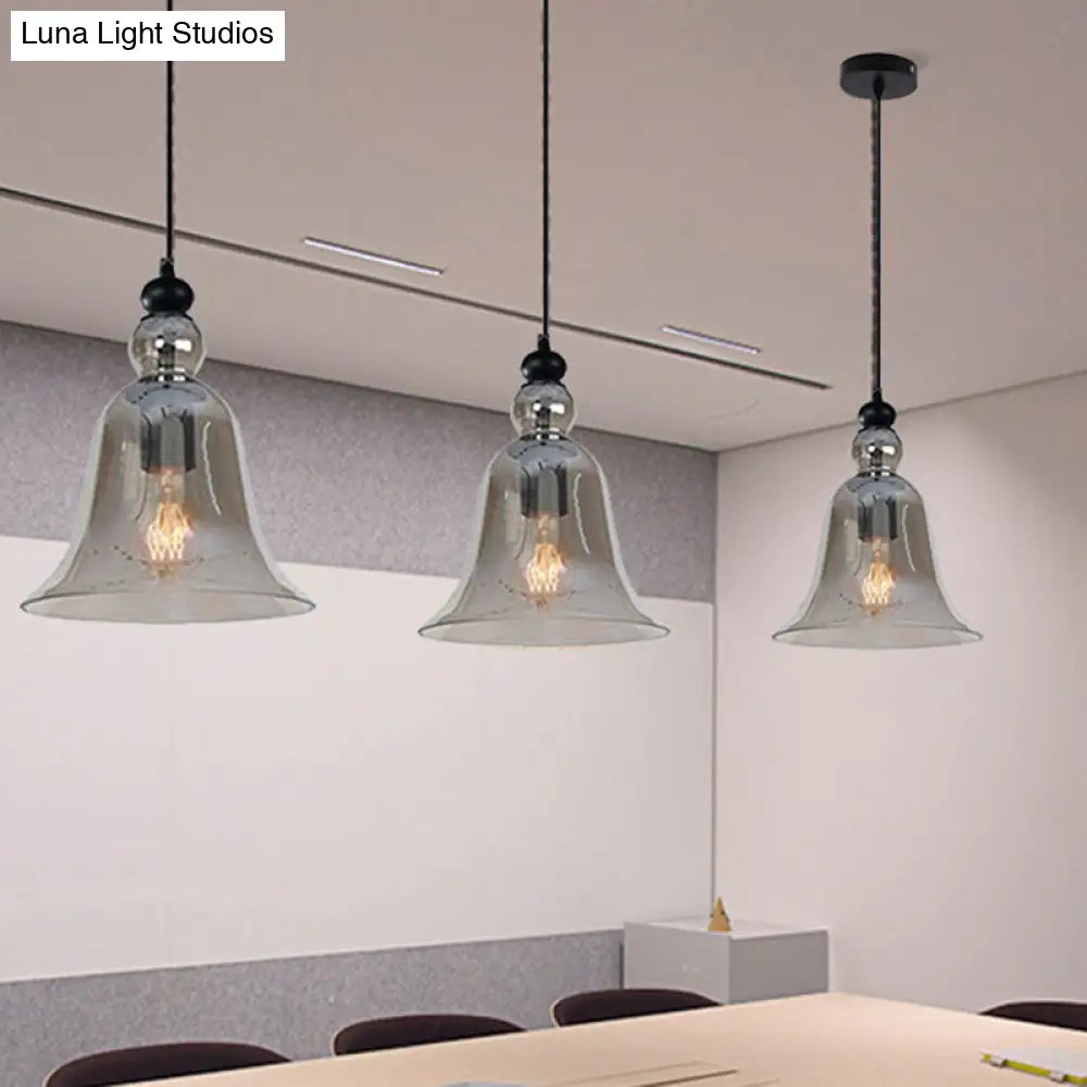 Industrial Style Bell Pendant Light Fixture - Ideal For Restaurants Glass Hanging