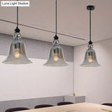 Industrial Style Bell Pendant Light Fixture - Ideal For Restaurants Glass Hanging