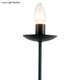 Industrial Style Black Finish Wall Sconce Light Candle Design Metal Mount 1 Bulb